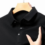 Men's Long Sleeve Polo Shirts Autumn Spring Smart Casual Male Clothes Korean Navy Plain Tee Shirts Regular Fit Man Polo Top