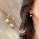 Elegant Pearl Earrings For Women Girls Glossy Rhinestone Stud Earrings Bride Ear Stud 2024 Wedding Party Trendy Ear Jewelry