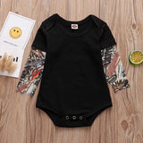 Newborn Romper Baby Girls Cotton Long Tattoo Sleeves Jumpsuit Summer Infant Clothes Outfits