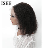 ISEE HAIR Mongolian Kinky Curly Bob Wig Lace Front Human Hair Wigs 13X4 Short Jerry Curly 4x4 Lace Closure Human Hair Wigs