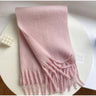 Luxury Cashmere Bright Solid Color Women Scarf Winter Shawl and Wrap Classic Tassel Female Foulard Thick Blanket Shawl Accessory