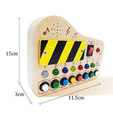 Children Busy Board Montessori Toys Wooden With Led Light Switch Control Board Parish Activities Sensory Games For 2-4 Years Old