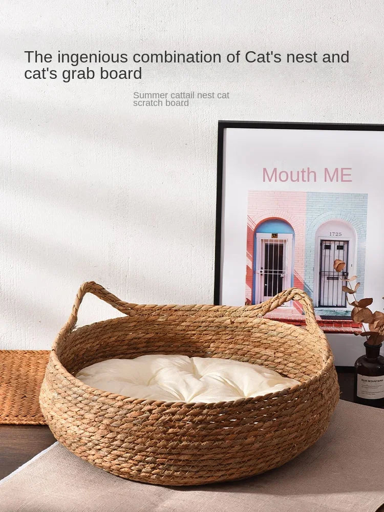 Bed Cat House Nest Summer Cool Nest Four Seasons Universal Cat Scratching Board Outdoor Pet Cat Supplies Mat Pet Furniture