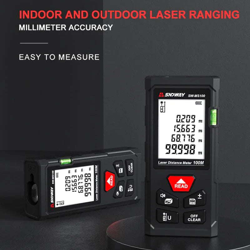 Sndway Laser Distance Meter SW MT4 MS50 MS70 MS100 Digital Rangefinder 40M 50M 70M 100M Range Finder Measuring Tool