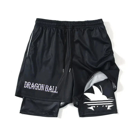 New Print Anime Shorts Men Women 2 in 1 Quick Dry Mesh Gym Shorts to Fitness Running Summer Black Performance Scanties