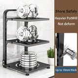 Kitchen Storage Rack,Adjustable Pot Storage Rack Under Cabinet, Free Layering Snap-On Pot Rack for Kitchen Organization Storage