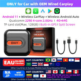 EKIY CarPlay Tv Box Android 13 4GB 64GB QCM6225 8-Core Wireless Carplay Android Auto Adapter Car Play Intelligent Systems