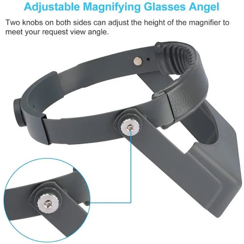 Tungfull Headband Magnifier Head-mounted Hands Free Magnifying Glasses Loupe Visor For Electronics Watch Repair Jewelry