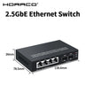 HORACO 2.5GbE Ethernet Switch 4 Port 2500Mbps Network Switcher 2 Port 10G SFP+ Slot Home Lab Hub Internet Splitter Plug and Play
