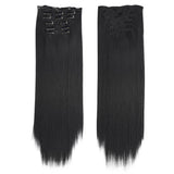 Synthetic Clip in Hair Extensions 6 Pcs/Set 16 Clips Long Straight Hairpieces Clip On Hair Extension for Women Blonde