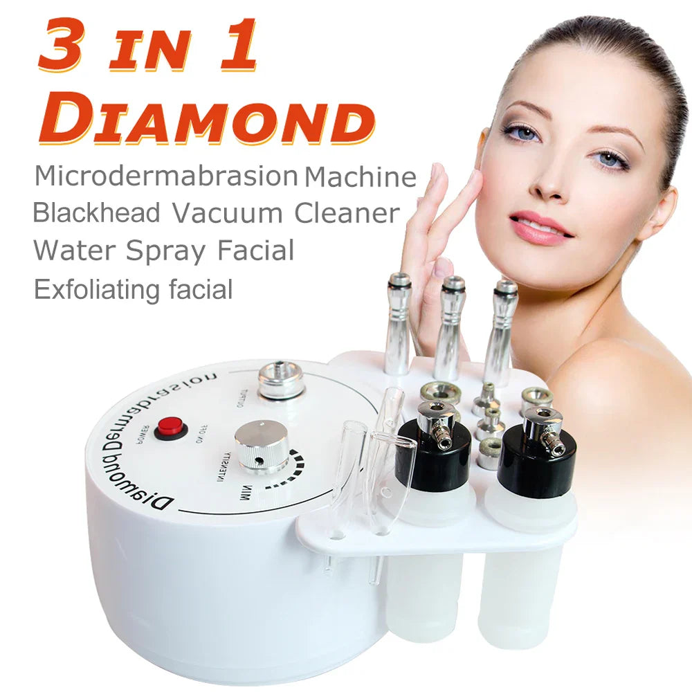 3 in 1  Microdermabrasion Machine Water Spray Exfoliating Facial Beauty Diamond Peeling Dermabrasion Face Skin Care Devices