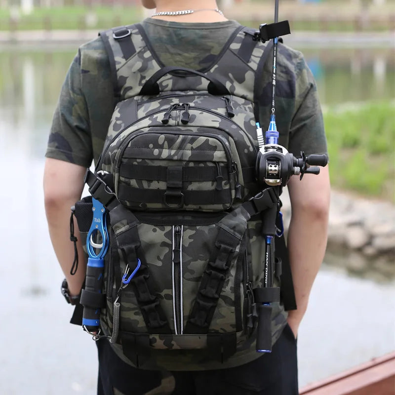 Fishing Lure Bag Camping Backpack Men Sports Tactical Shoulder Bait Box Pack Outdoor Handbags Hiking Molle Sports Military Bags