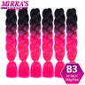 24inch Jumbo Braids Synthetic Hair For Box Braid Ombre Braiding Hair Extensions Three Tone Black Brown Blue Pink Mirra’s Mirror