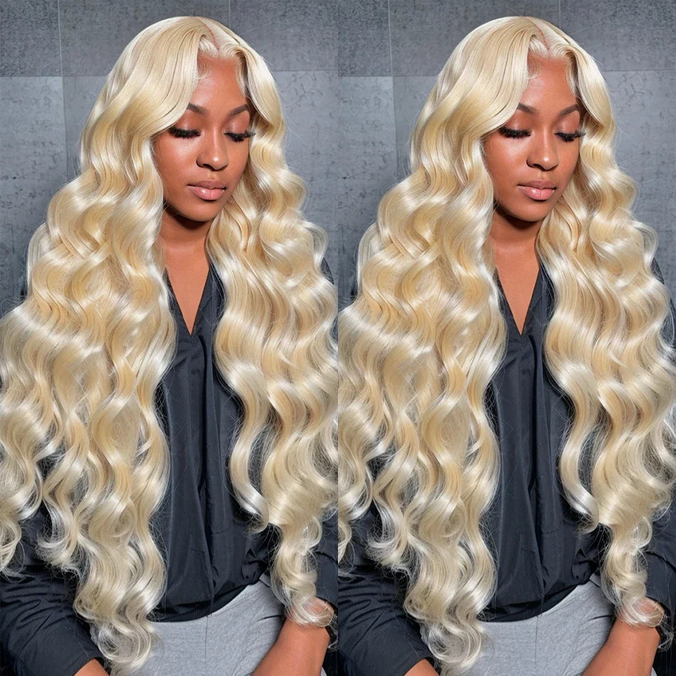 Rosabeauty 13x6 Blonde 613 HD Body Wave Lace Front Human Hair Wigs 5X5 Glueless Ready Wear 13X4 Frontal 250 Density 40 Inch Wig