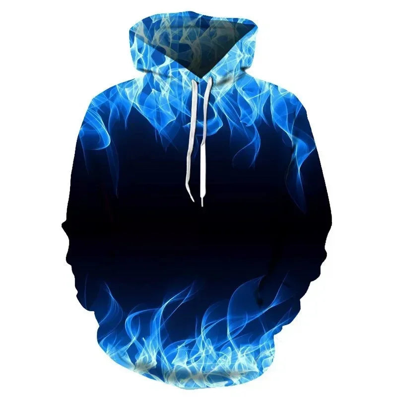 Funny 3D Flame Print Hoodies For Men Fashion Trend Harajuku Streetwear Autumn New in Sweatshirts Oversized Pullover y2k Clothes