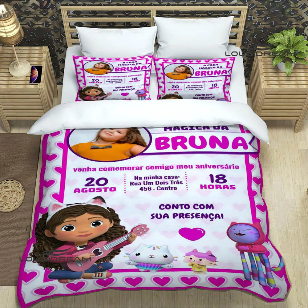 Gabby's Dollhouse Bedding Sets exquisite bed supplies set duvet cover bed comforter set bedding set luxury birthday gift