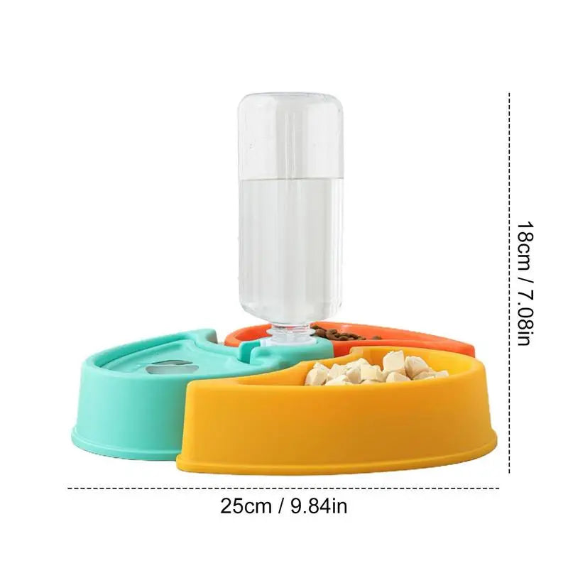 Cat Water And Food Bowl Cat Feeding & Watering Supplies Automatic Wet And Dry Separation Cat Dispenser & Bowl Set For