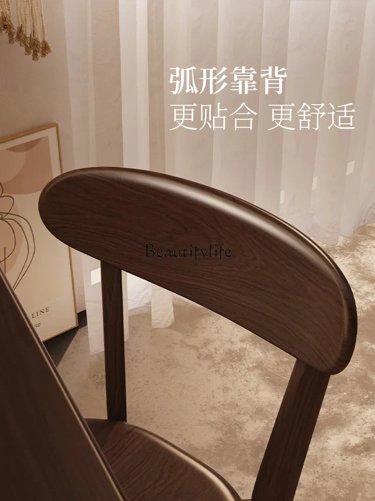 Solid Wood Backrest for Dining Chair Dining Table Commercial Simple Retro Mid-Ancient Italian Style Conference Chair