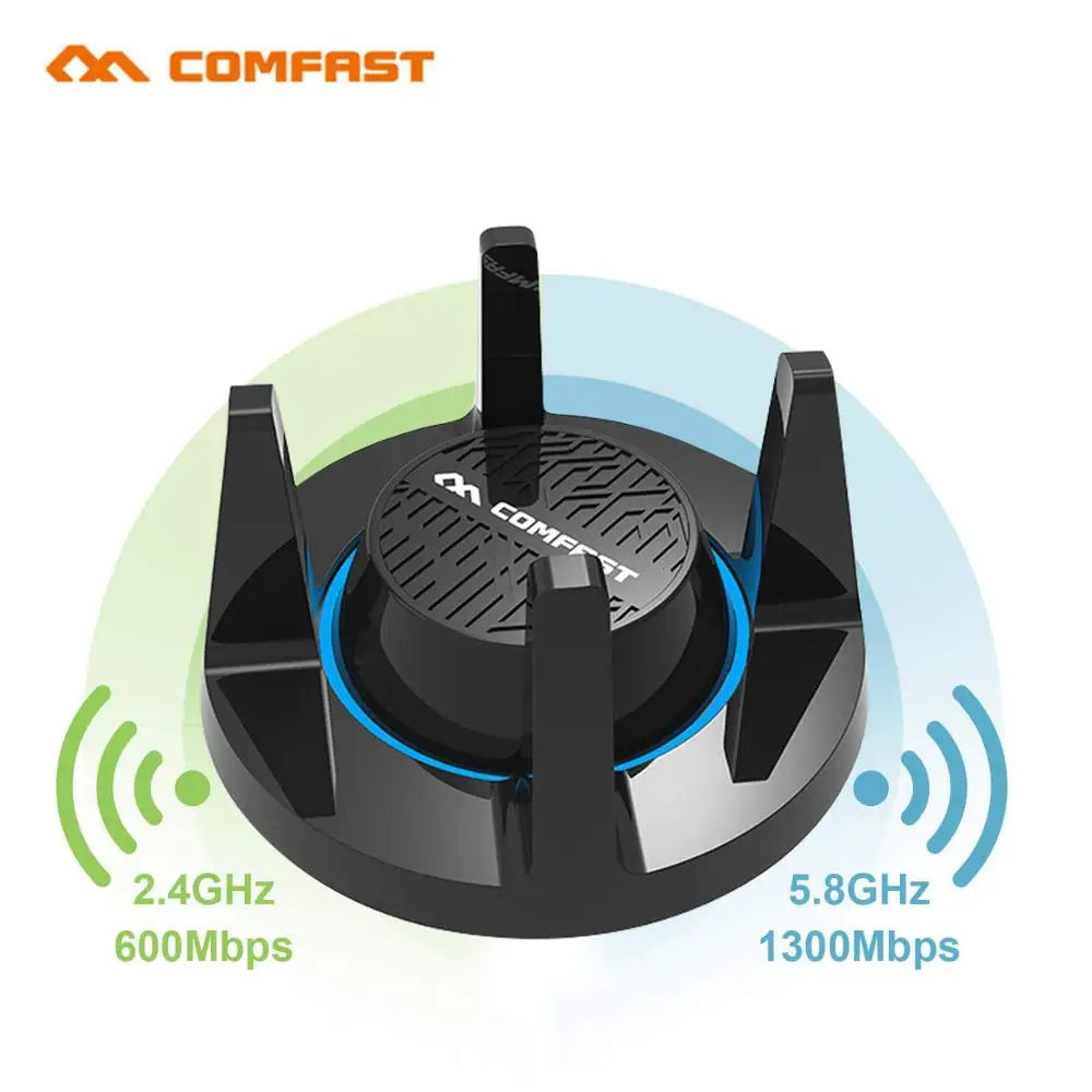 Comfast CF-958AC Wirless Gigabit E-Sports USB3.0 Network Card WiFi Adapter 1900Mbps Dual Band 2.4G/ 5G 4x3dBi Antennas for Games