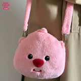 Kawaii Loopy Plush Bag Cute Soft Plush Handbag Cute Cartoon Large Capacity Shoulder Storage Bag Loopy Handbag Gift for Children