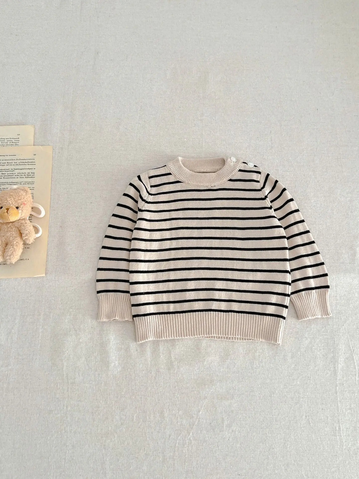 Spring And Autumn Newborn Infant Baby Boys And Girls Knit Top Shirt Stripe Round Dot Sweater Kids Fashion Baby Clothing