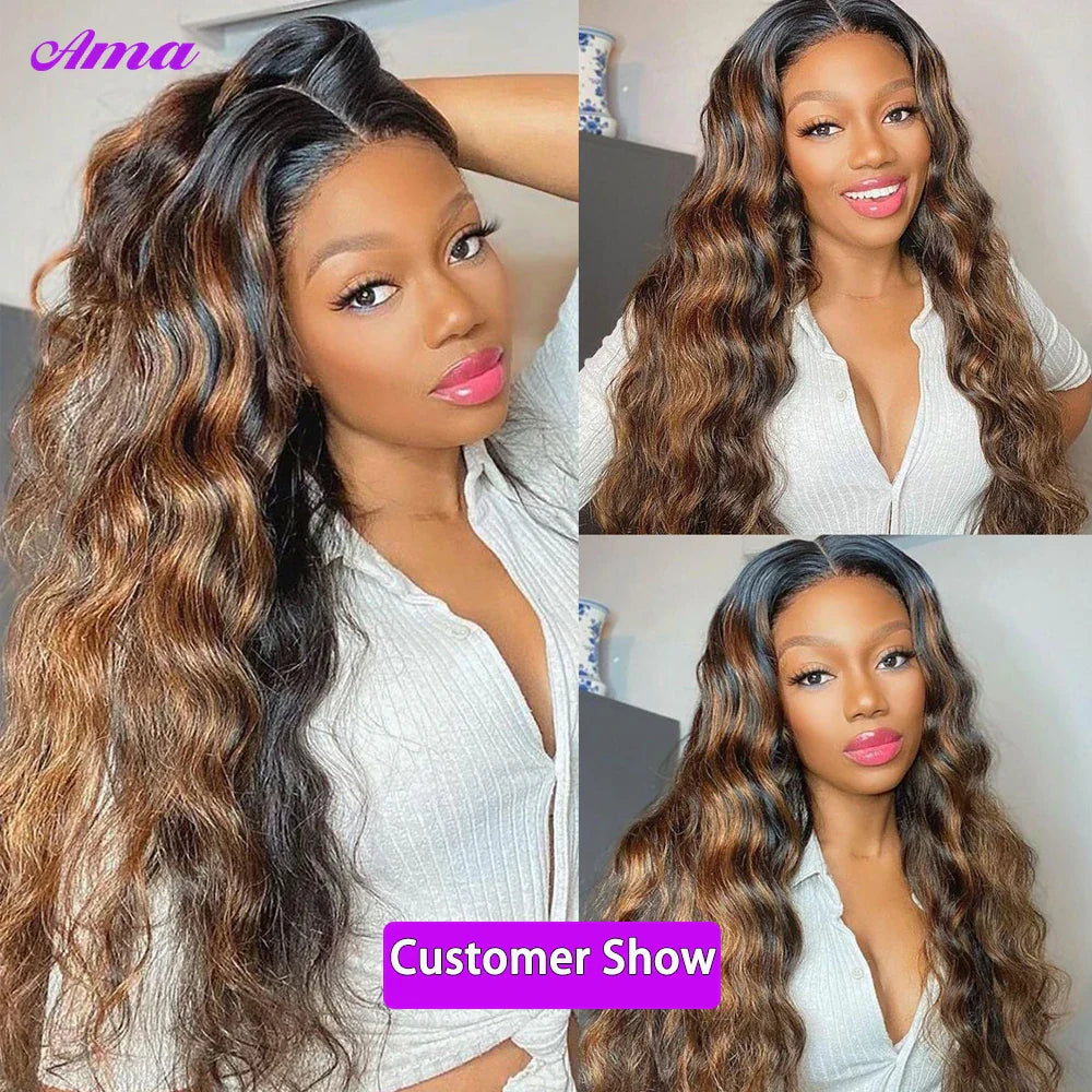 4 27 Highlight Loose Deep Wave Bundles 30 Inch Ombre Colored Human Hair Bundles Brazilian Hair Weave Bundles 1 3 4 Bundles Deal