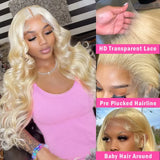 Luvin Body Wave 30 40 Inch 613 Blonde Hd Transparent Lace Frontal Brazilian Color 13x6 13x4 Lace Front Human Hair Wigs For Woman