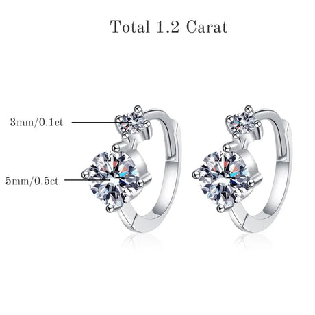 TBCYD 5mm D Color Moissanite Hoop Earrings For Women With GRA S925 Sterling Silver Ear Clasps Buckle Original New Fine Jewerly