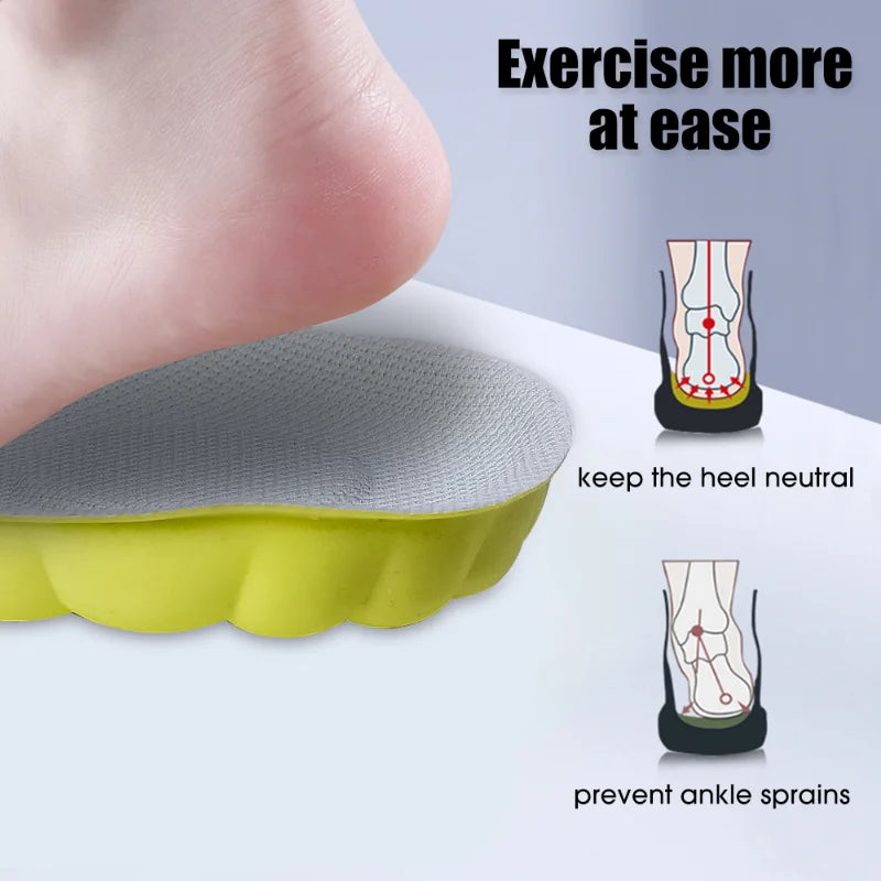 4D Orthopedic Sport Insoles Soft Breathable High-elasticity Shock Absorption Running Shoe Pad for Men Women Latex Massage Insole