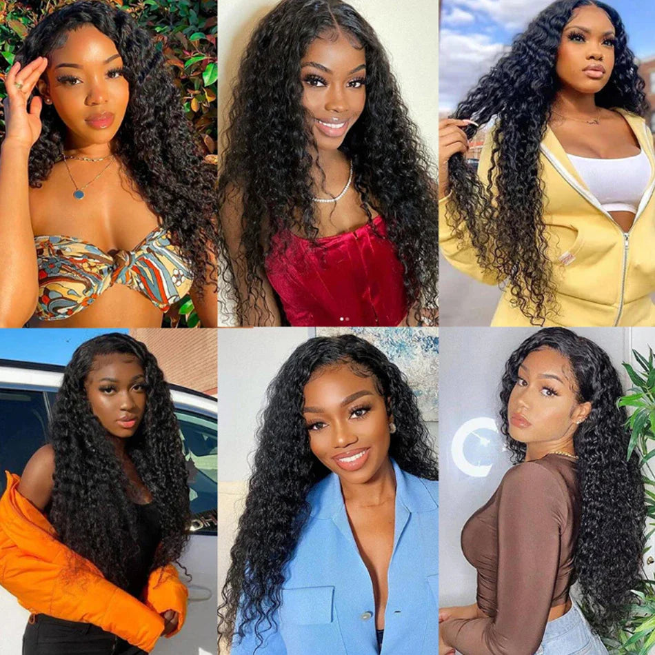 Malaysian Deep Wave Bundles With Closure Wet and Wavy Curly Human Hair Bundles With 4x4 Lace Closure Remy Hair Weave Extensions