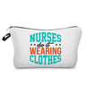 Nurse Makeup Bag Women Cosmetic Bag Toiletry Travel Organizer Lady Purse Cartoon Alphabet Print Zipper Hospital Doctor Gifts