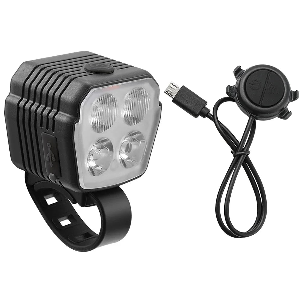 LED Bike Front Light Bicycle Light USB Charging with Horn Bike Warning Light 2 In 1 7 Light Modes Cycling Accessories