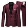 2023 Men's Business Fashion High Quality Gentleman Black 2 Piece Suit Set / Blazers Coat Jacket Pants Classic Trousers