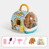 Children Pretend Play Pet Care Set Simulation Electric Plush Stuffed Dog Cat Rabbit Toy Walking Barking Education Toys for Girls