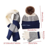 Kids Hat Scarf & Gloves Set Winter Pom Pom Hat with Gloves & Scarf Warm Knitted Beanie Hats Girls Boys Gloves Dropship