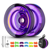 MAGICYOYO Responsive Yoyo for Kids K2 Crystal , Dual Purpose Plastic Yo-Yo for Beginners, Replacement Unresponsive Ball Bearing