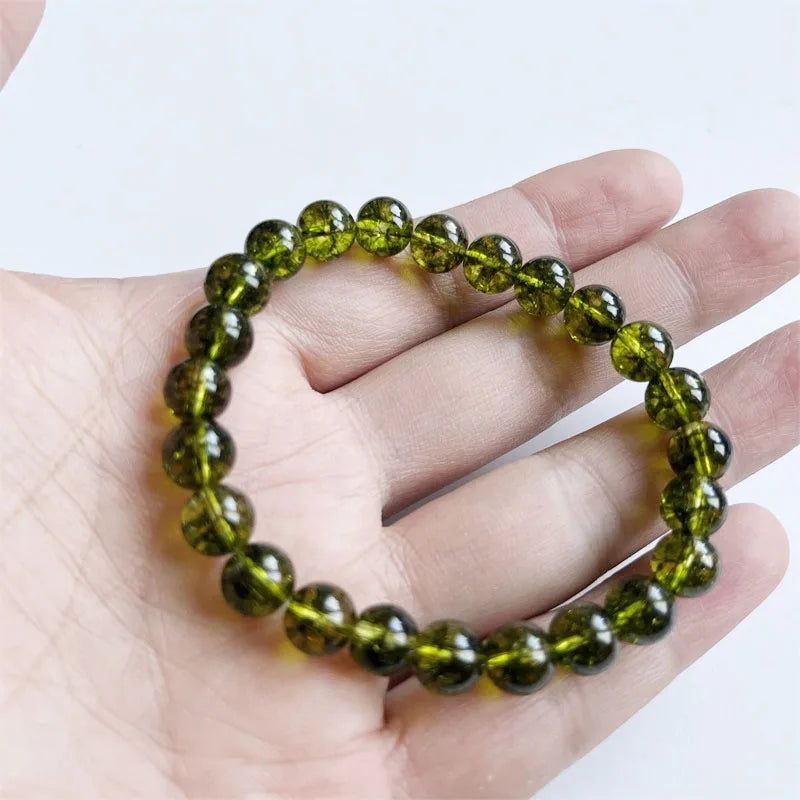 Natural Stone Bracelet Peridot Crystal Beads Jewelry Gift For Men Magnetic Health Protection Women Elastic Thread 6 8 10mm Green