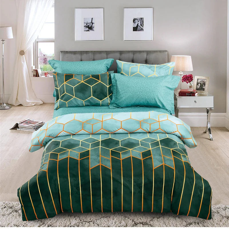 2/3 Pcs Luxury Duvet Cover Set Fashion Geometry  Bedding Sets Comforter Duvet Cover Pillowcase Home Textiles