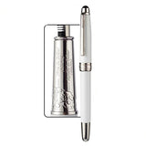 Luxury Msk-163 White Metal Ballpoint Pen Rollerball Pen Unique Reliefs Office School Writing Fountain Pens With MB Serial Number