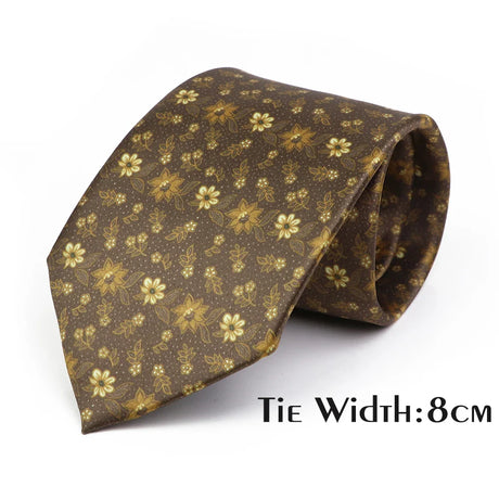 Vintage Floral Geometric Print Necktie Unique Style Mens Fashion 7cm/8cm Jacquard Tie Wedding Party Suit Cravat Skinny Gift