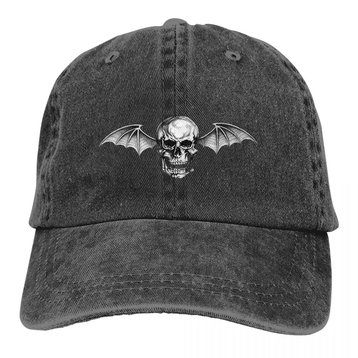 Skull Demon Avenged Sevenfold Band Trucker Hat Outfits Casual Distressed Cotton A7X Dad Hat Casquette For Unisex Adjustable