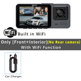 Wifi 3-Channel Car Dvr 3 Camera Dash Cam HD 1080P Dash Camera Dual Lens Dashcam Video Recorder Black Box 24H Parking Monitoring