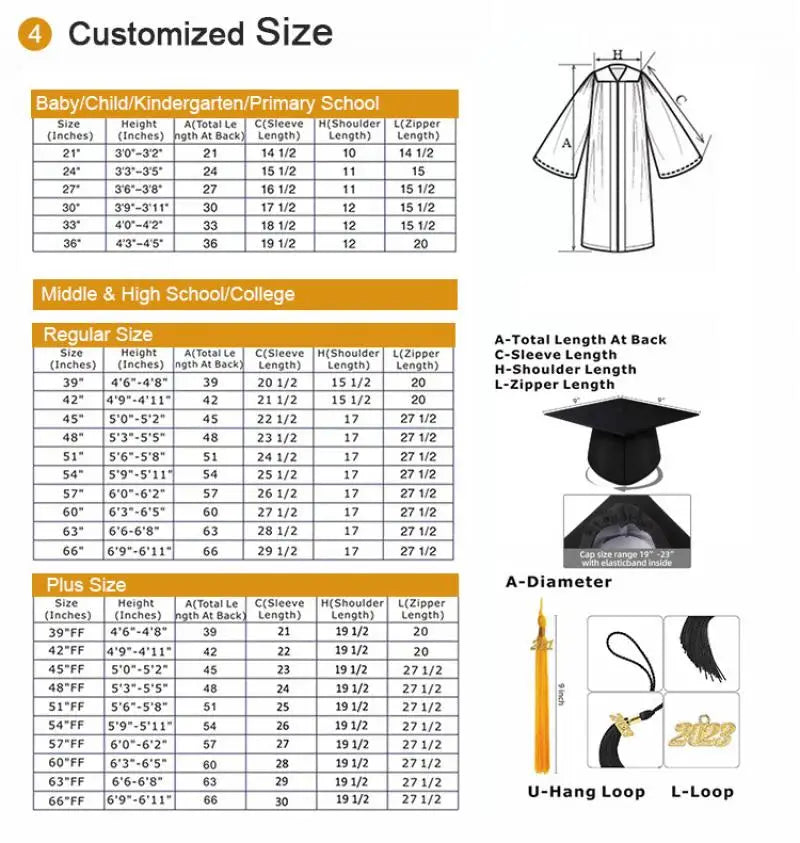 2023 New Woven Baccalaureate Gown American Style Adult University Graduation Academic Dress Solid Color Robe Hat Set