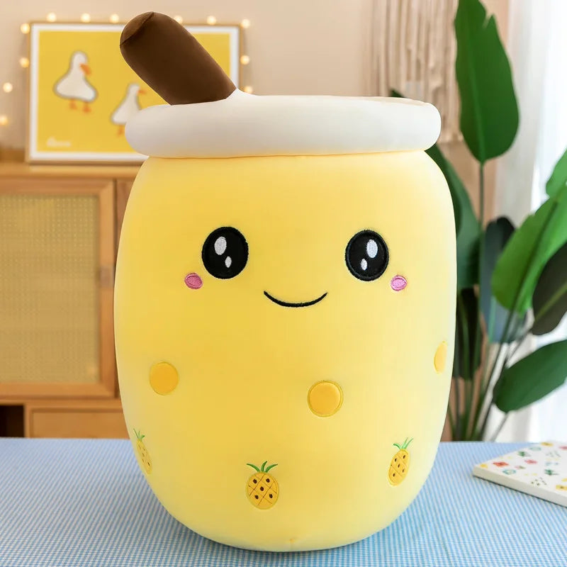 22-70cm Giant Size Bubble Tea Plushies Squishy Milk Tea Boba Pillow Peluche Ice Cream Fruits Juice Drink Bottle Prop Decor Gift