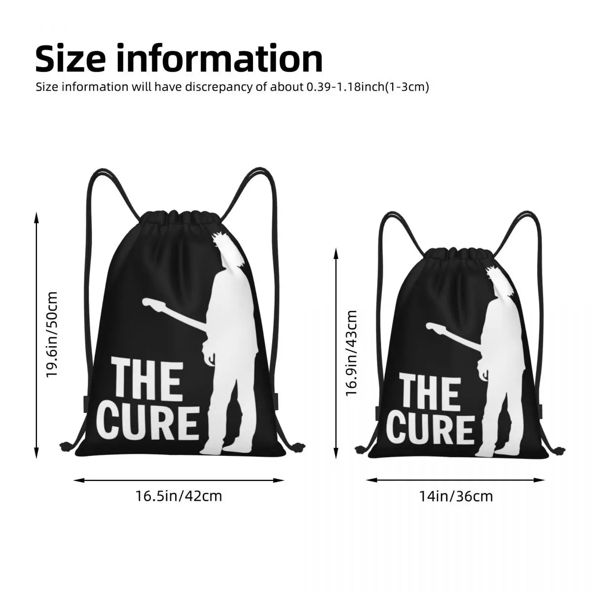 The Cure Robert Smith Logo Drawstring Backpack Sports Gym Sackpack String Bag for Running