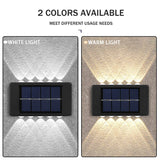 16PCS Solar Wall Light Warm Light Up and Down Auto Working 10LED Texture Black Shell House/garden/porch Lighting Light