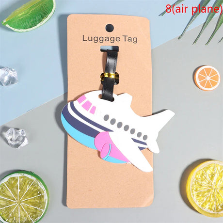 1PC Cute Cartoon Hawaiian Flamingo Silicone Luggage Tag kawaii ID Addres Holder Boarding Luggage Tag Antilost Travel Accessorie