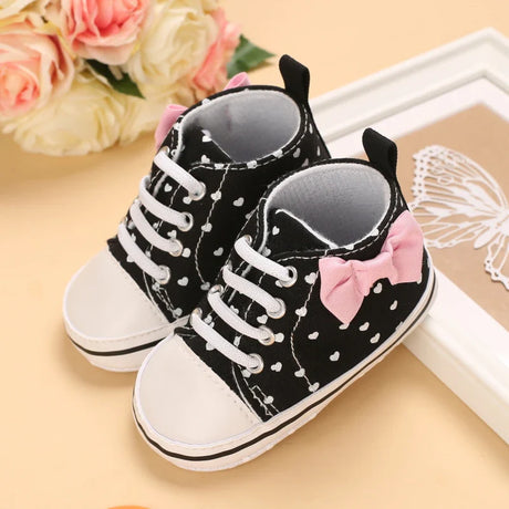 Pink Baby Shoes Princess Fashion Sneakers Infant Toddler Soft sole Anti Slip First Walkers 0-1 year old baby Christening Shoes