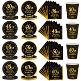 Men Women Birthday Disposable Tableware Party Decor 30 40 50 60 Years Anniversary Party Adult Happy Birthday Party Supplies