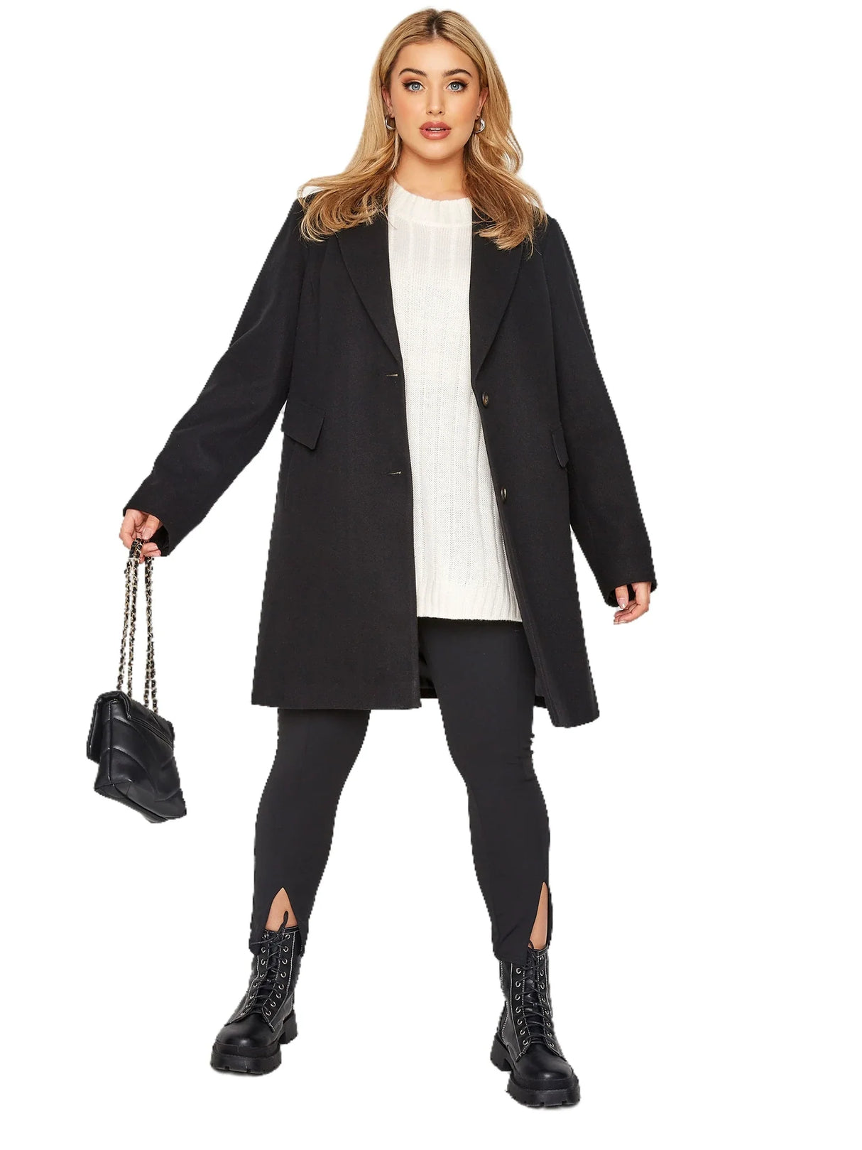 Plus Size Elegant Autumn Winter Trench Coat Women Long Sleeve Double Button Breast Black Long Coat Loose Plus Size Outwears 6xl